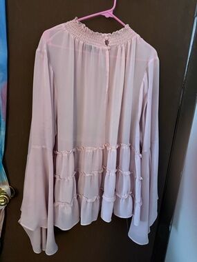 torrid Light Pink Ruffle-Tier Blouse